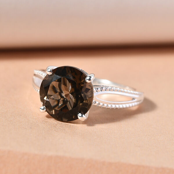 Rauchquarz Solit&auml;r Ring 925 Silber  ca. 2,74 ct image number 2