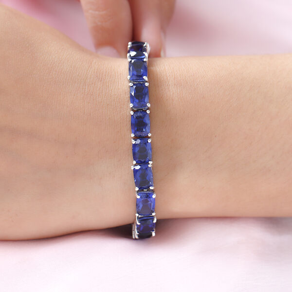 Ceylonfarbenes Quarz-Armband, 20 cm, 925 Silber platiniert - 34,45 ct. image number 3