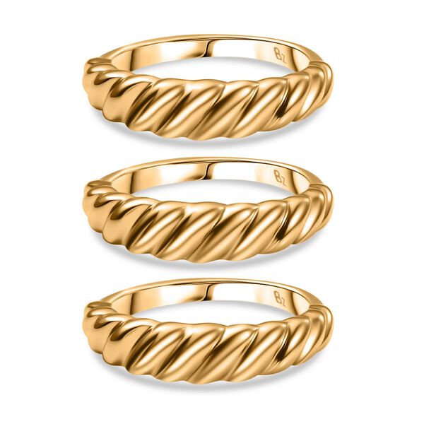 3er-Set strukturierte Stacking-Ringe