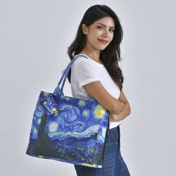 2er Set Shopper und Geldb&ouml;rse - Sternennacht Gem&auml;lde image number 11