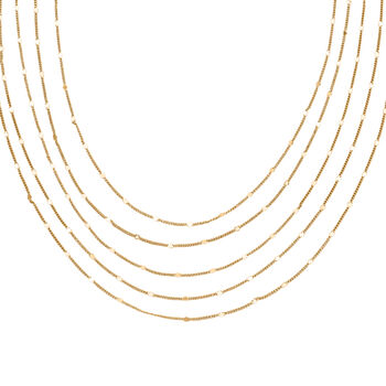 Nickelfreies Messing Halskette ca. 50 cm + 3.5 cm Extender, Gelb Vergoldet, ca. 12,50g