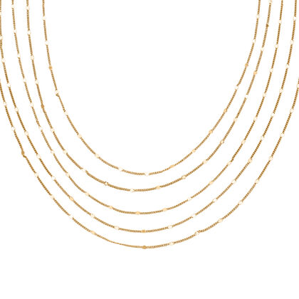 Nickelfreies Messing Halskette ca. 50 cm + 3.5 cm Extender, Gelb Vergoldet, ca. 12,50g