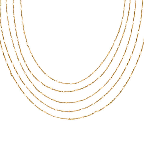 Nickelfreies Messing Halskette ca. 50 cm + 3.5 cm Extender, Gelb Vergoldet, ca. 12,50g
