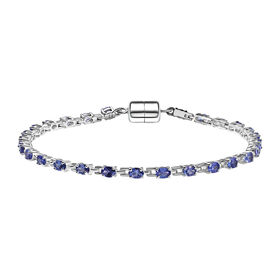 D Joy Tansanit Armband ca. 19 cm 925 Silber rhodiniert ca. 4.28 ct