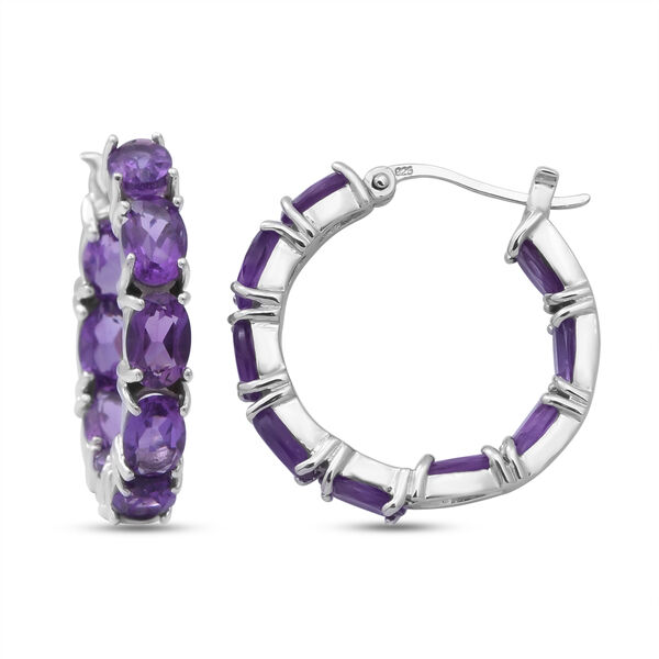 Lusaka Amethyst Creolen 925 Silber platiniert ca. 7,56 ct