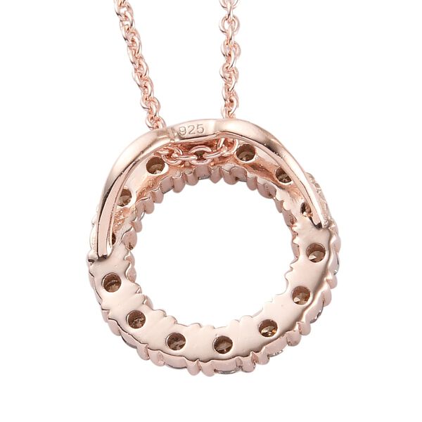 Champagner Diamant Kreis-des-Lebens-Anhänger mit Kette in Silber image number 5