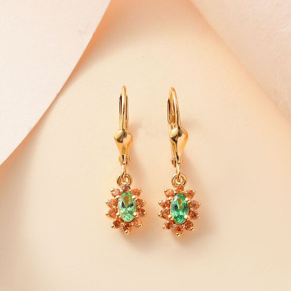 AA Tsavorite und Spessartin Granat Ohrringe - 0,82 ct. image number 2