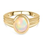 Nat&uuml;rlicher, &auml;thiopischer Welo Opal Ring 925 Silber vergoldet (Gr&ouml;&szlig;e 20.00) ca. 1,77 ct