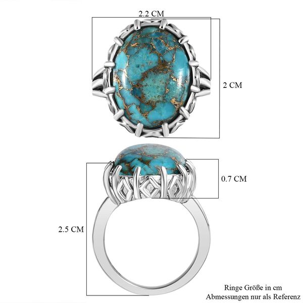 Blaues T&uuml;rkis Ring, Edelstahl, (Gr&ouml;&szlig;e 17.00) ca. 11.38 ct image number 7