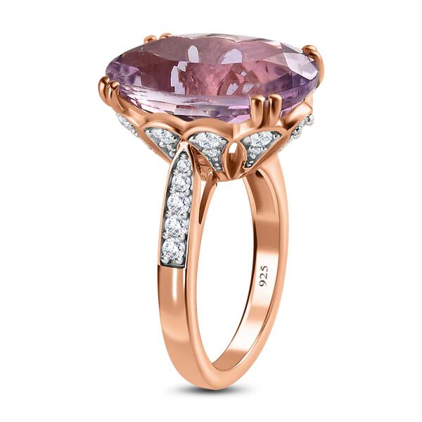 Rose De France Amethyst und Zirkon Cocktail Ring - 12,13 ct. image number 5