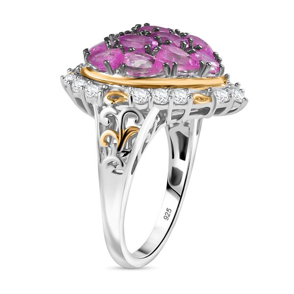 Ilakaka Rosa Saphir (Fissure gef&uuml;llt) Ring 925 Silber rhodiniert (Gr&ouml;&szlig;e 19.00) ca. 4,97 ct image number 5