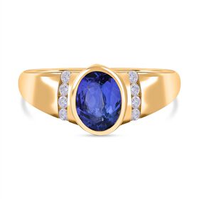 AA Tansanit und Moissanit Ring - 1,09 ct.