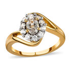 AAA Turkizit und weißer Zirkon-Ring, 925 Silber Gelbgold Vermeil (Größe 16.00) ca. 0,96 ct image number 3