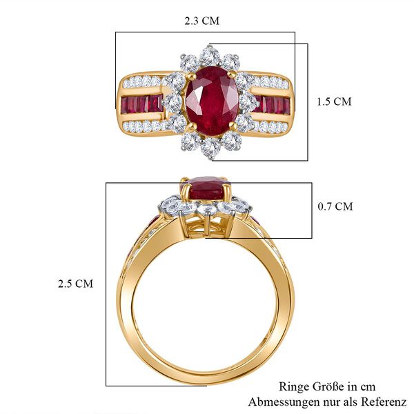 AA Afrikanischer Rubin und Zirkon Ring - 4,12 ct. image number 6