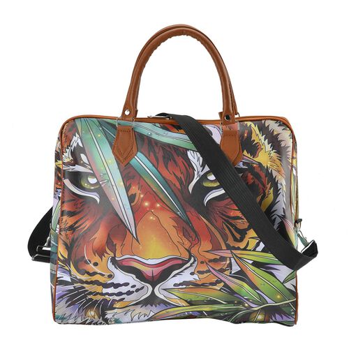Safari-Tasche mit lebendigem Leopardenmuster, 43x20x38cm, braun image number 0