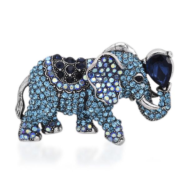 Blau Kristall Brosche