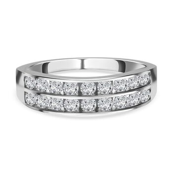 Moissanit Ring 925 Silber rhodiniert (Gr&ouml;&szlig;e 17.00) ca. 1,07 ct