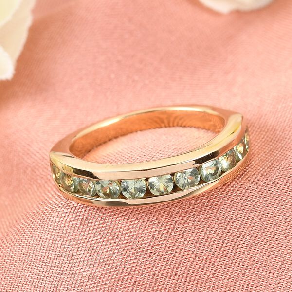 Demantoid Granat Band Ring 925 Silber Gelbgold Vermeil image number 2