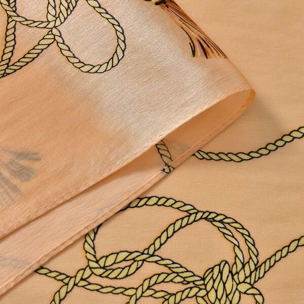 LA MAREY – Satinschal aus Maulbeerseide, braun-beige image number 7