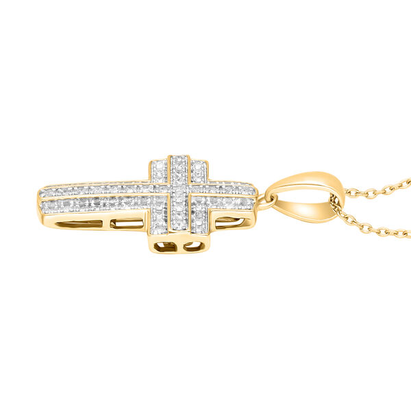 Diamant Kreuz Anh&auml;nger mit 45cm Kette - 0,33 ct. image number 4