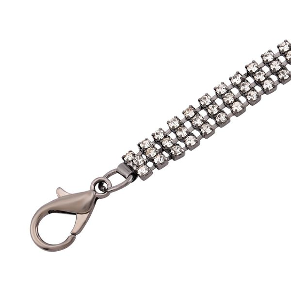 Kristall G&uuml;rtel ,100% Glaskristall und Metall, L130cm, 61g, schwarz image number 4