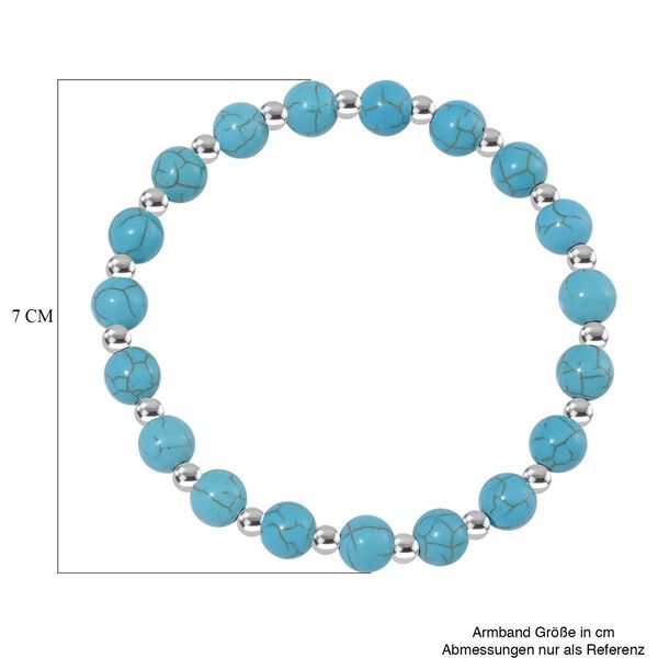 Blauer Howlit Armband ca. Flexibles cm ca. 60.00 ct image number 4
