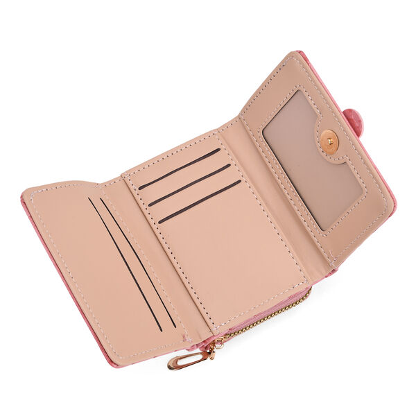 Stilvolle Geldb&ouml;rse mit Krokodilpr&auml;gung und RFID-Schutz, 11&times;8cm, Rosa image number 6