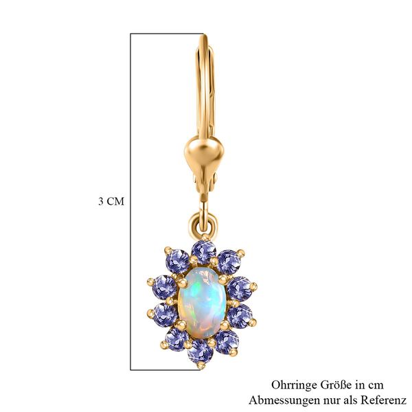 AA nat&uuml;rliche Welo Opal und Tansanit-Ohrringe - 1,43 ct. image number 6
