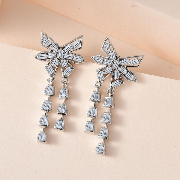 GP Celestial Dream Kollektion- EF Moissanit und Kanchanaburi blaue Saphir-Ohrringe- 1,95 ct. image number 1