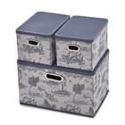 3er-Set Faltbare Aufbewahrungsboxen, stapelbar, 2x 26x17x17 cm, 1x 38x26x24,5 cm, Blau