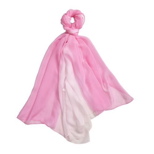 LA MAREY handgemalter Damen Schal aus Seidenchiffon, Rosa image number 0