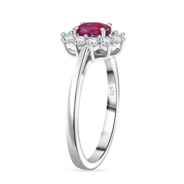 D'Joy Afrikanischer Rubin und Zirkon Halo Ring und Anh&auml;nger image number 5