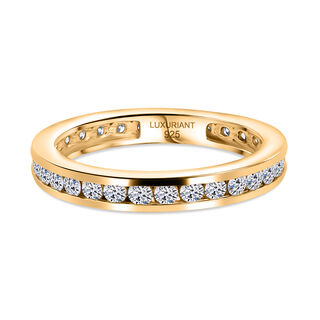 LUXURIANT DIAMOND - Lab Grown Diamant VS-EF Ring 925 Silber 750 Gelbgold Vermeil (Größe 17.00) ca. 1,00 ct