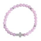 Rosenquarz Armband, ca. 19 cm, reiner Edelstahl ca. 65,00 ct