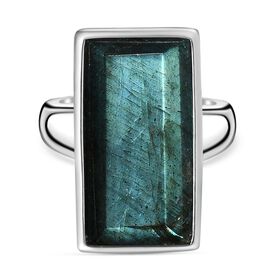 Labradorit Ring Edelstahl (Größe 19.00) ca. 11,06 ct