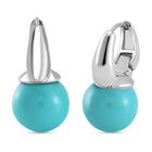 Sleeping Beauty farbene Muschelkernperle (12 mm) Ohrringe, Nickelfreies Messing