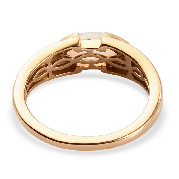 Nat&uuml;rlicher &Auml;thiopischer Opal Ring 925 Silber vergoldet  ca. 0,49 ct image number 6