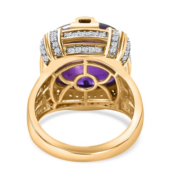 Afrikanischer Amethyst und Zirkon-Cocktail-Ring - 18,48 ct. image number 6