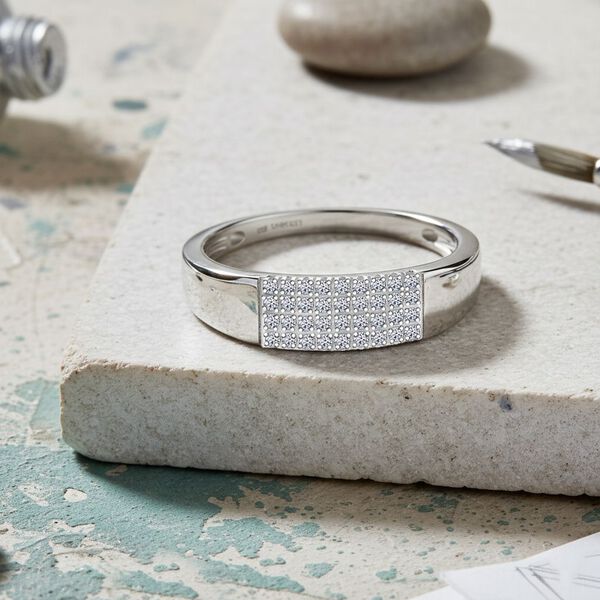 LUXURIANT VS-EF Labor Diamant Ring, 925 Silber rhodiniert - 0,20 ct. image number 1