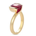 Fissure gefüllt Rubin Solitär Ring 925 Silber 585 Vergoldet image number 4