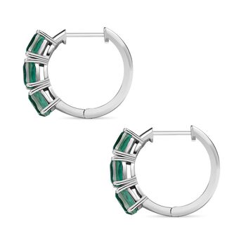 Smaragd Quarz Triplett Huggie Ohrringe