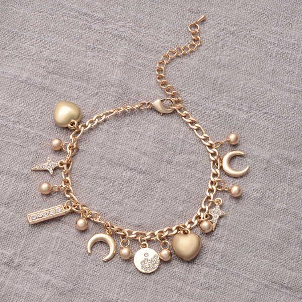 Wei&szlig;es Kristall Charme-Armband/Fu&szlig;kette - 0,67 ct. image number 1