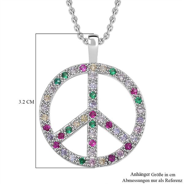 Mehrfarbiger Zirkonia Halskette ca. 50 cm Messing image number 6