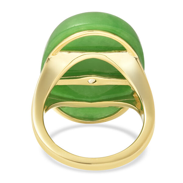 Grüne Jade Ring 925 Silber vergoldet  ca. 30,00 ct image number 5