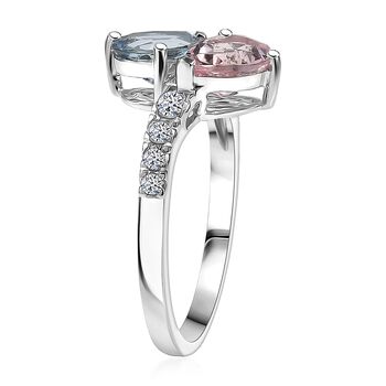 LUXURIANT DIAMOND - AAA Aquamarin, Rosa Morganit Ring 417 Gold (Gr&ouml;&szlig;e 20.00) ca. 3,03 ct
