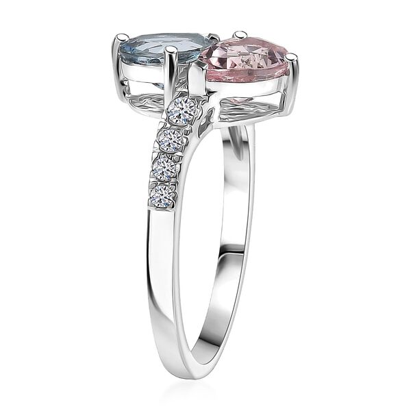 LUXURIANT DIAMOND - AAA Aquamarin, Rosa Morganit Ring 417 Gold (Gr&ouml;&szlig;e 20.00) ca. 3,03 ct image number 3