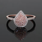 Natürlicher Rosa Diamant und Weißer Diamant zertifiziert I1-I2 Ring 585 Gold image number 1