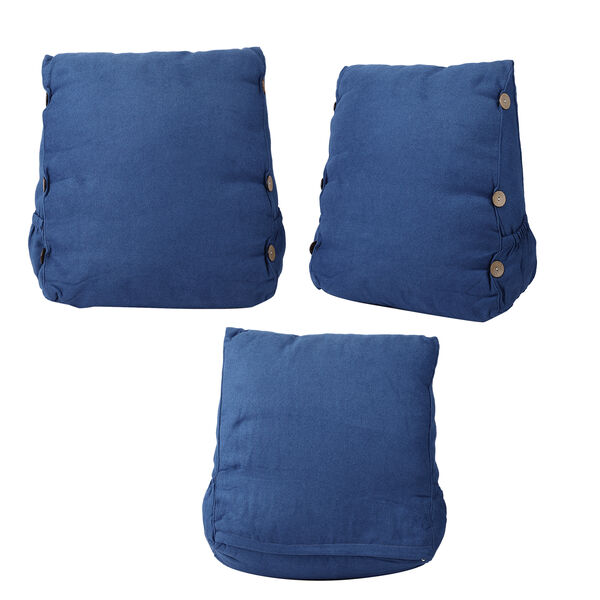 Ergonomisches Kissen aus Samt, Dunkelblau image number 3