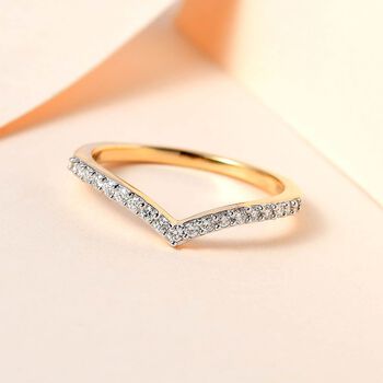 ILIANA SI-GH Diamant Herz Wishbone Ring in 750 Gold - 0,20 ct.