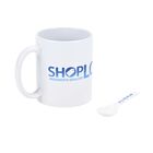 Mug and spoon set size: 8x9.5cm spoon: L 12CM material:porcelain; ceramics color: white